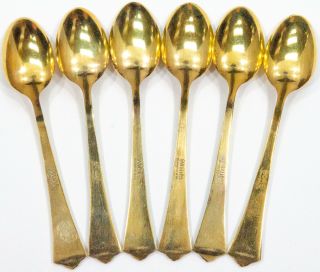 David Andersen Norway Sterling Demitasse Spoons Enameled Gold Wash (Set of 6) 2