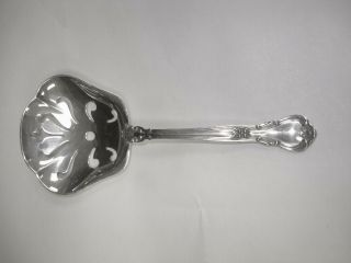 4 1/2 " Gorham Chantilly Solid Sterling Silver Bon Bon Pierced Serving Spoon