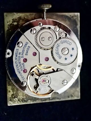 Bueche - Girod 17 Jewels Gents Vintage Wristwatch Movement Ticking 23.  49mm Width