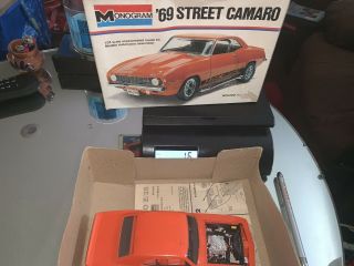 1978 Vintage 1969 Street Camaro Model Car Kit By Monogram Built Partially 2
