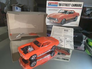 1978 Vintage 1969 Street Camaro Model Car Kit By Monogram Built Partially 3