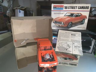 1978 Vintage 1969 Street Camaro Model Car Kit By Monogram Built Partially 5