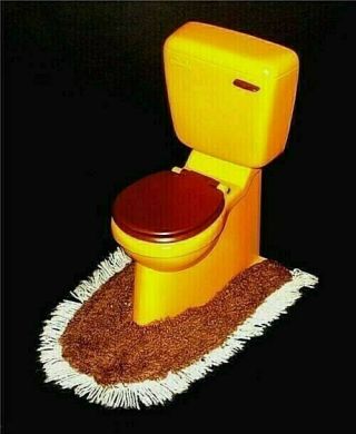 Vintage Pedigree Sindy Orange Toilet With Brown Mat