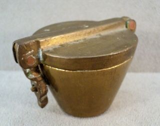 Vtg BRASS Nesting APOTHECARY Scale WEIGHTS Cups 6 PIECE 1/2 oz - 16 oz - Estate 4