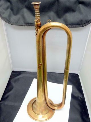 Antique Ww1 British Military Bugle Besson & Co London Brass 1915 W/ Broad Arrow