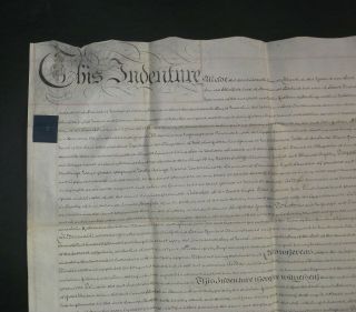 Antique Vellum Legal Indenture / Document,  Georgian 1795,  Rochdale,  Lancashire.