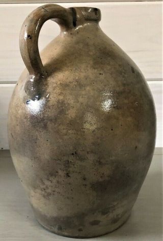 Early 19th C.  England Antique 1 Gal.  Ovoid Salt Glaze Stoneware Jug Ex.  Cond