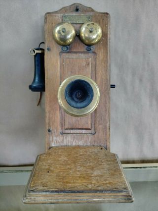 Garage Find Antique Southwestern Electrical Oak Wall Crank Telephone Brass