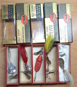 5 Vintage Al Foss Fishing Lures W/boxes
