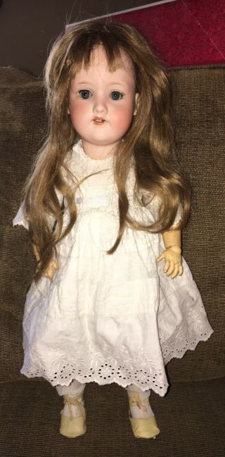 22” Very Sweet Antique German Bisque Head Doll A M 390 Germany
