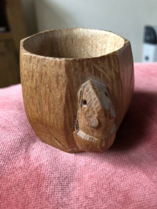 Robert Thompson Mouseman Rabbitman Carved Oak Napkin Ring