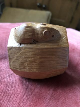 Robert Thompson Mouseman Rabbitman Carved Oak Napkin Ring 6