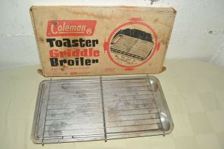 Vintage Coleman Toaster Griddle Broiler 413 425 426 Camp Stove.  Aluminium W/box