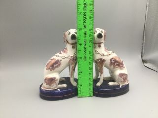 Antique STAFFORDSHIRE DOGS Pair Pink Luster RARE 2