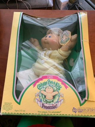 Vintage Coleco 1985 Cabbage Patch Kids Preemie 3820 March Of Dimes Box