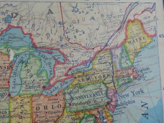 c.  1920 ANTIQUE RAND McNALLY SCHOOL MAP of the UNITED STATES 64 x 41 inches. 4