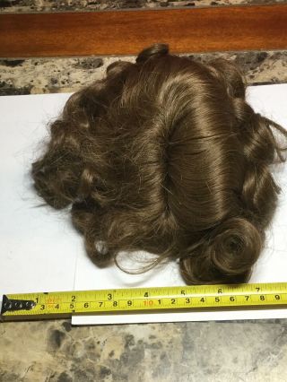 Vintage Synthetic Fiber Brown Hair Doll Wig