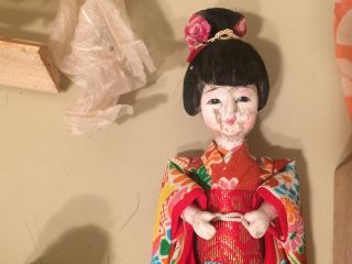 Vintage Antique Katsuraningyo Asian Japanese Geisha Doll with Wigs Nishi Japan 5