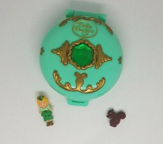 Vintage Polly Pocket BlueBird 1992 Jeweled Jewel Princess Forest Green COMPLETE 2