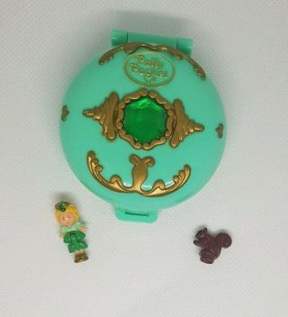 Vintage Polly Pocket BlueBird 1992 Jeweled Jewel Princess Forest Green COMPLETE 3