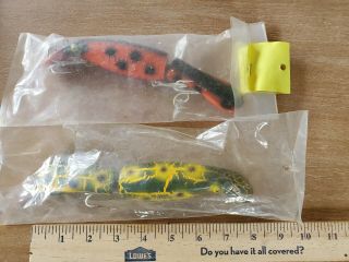 2 Vintage Drifter Tackle Co.  Jointed Believer Antique Fishing Lures 8 "