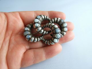 Antique Victorian Scottish Natural Agate Silver Twister Brooch
