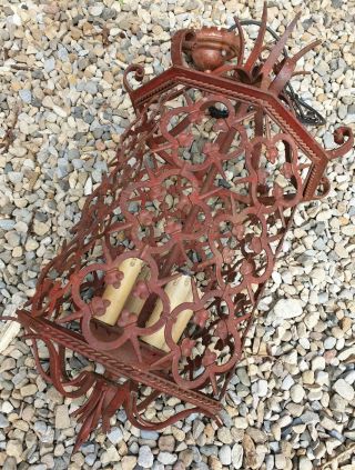 Antique Large Iron Ornate Lantern Ceiling Light Arts And Crafts Moroccan