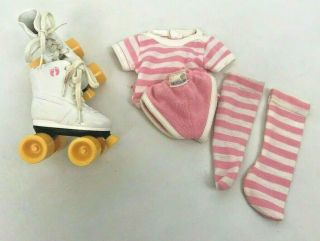 Kimberly Doll Vintage Clothes Outfit Hang Ten Roller Skates Pink Stripe