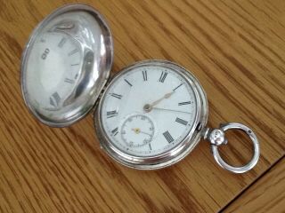 Antique Silver Full Hunter Pocket Watch By Charles J.  Hill