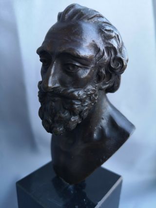 Antique Early Sculpted Bronze Bust of King Henry iv of France on marble Plinth 4