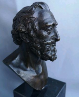 Antique Early Sculpted Bronze Bust of King Henry iv of France on marble Plinth 6