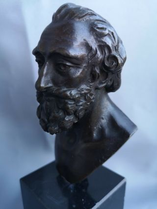 Antique Early Sculpted Bronze Bust of King Henry iv of France on marble Plinth 7