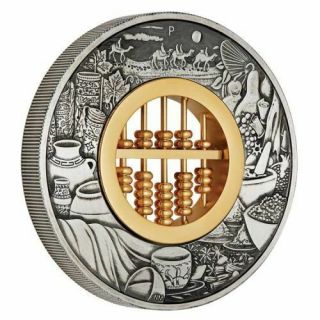 Abacus - 2019 2 Oz Silver Antiqued Coin - Tuvalu - Perth