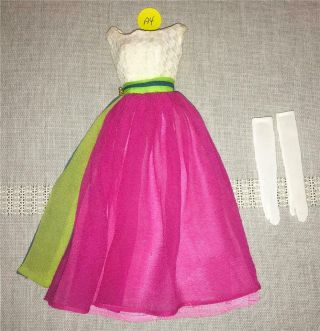 Vintage Barbie Fraternity Dance Dress & Long White Gloves (1965) - A4