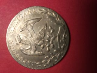 Mexico 1895 Am Silver 8 Reales Antique Mexican Currency Large Dollar Size Coin