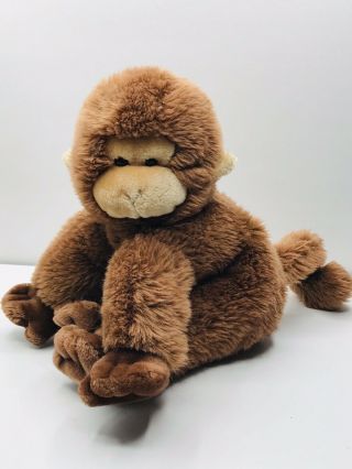 Vintage Gund Peanut The Monkey Plush Stuffed Animal Toy 1985 Brown 15 "
