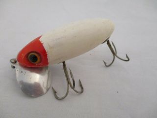 Vintage Fred Arbogast Jitterbug Red & White Fishing Lure 3