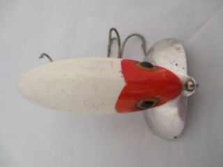 Vintage Fred Arbogast Jitterbug Red & White Fishing Lure 4