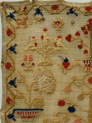 MID 19TH CENTURY ADAM & EVE AND MOTIF SAMPLER BY AMY BEZZEY? - c.  1860 4