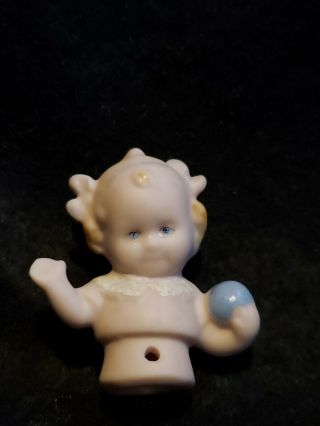 Vintage 3 " Foreign Germany Porcelain Bisque Pin Cushion Half Doll Baby