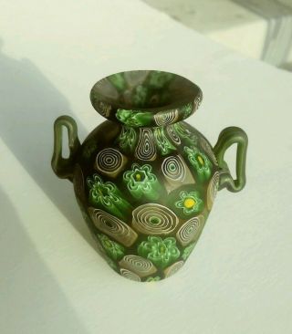 Antique Millefiori Fratelli Toso Miniature Bud Glass Vase 2