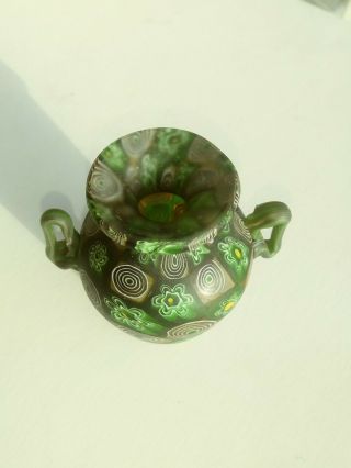 Antique Millefiori Fratelli Toso Miniature Bud Glass Vase 3