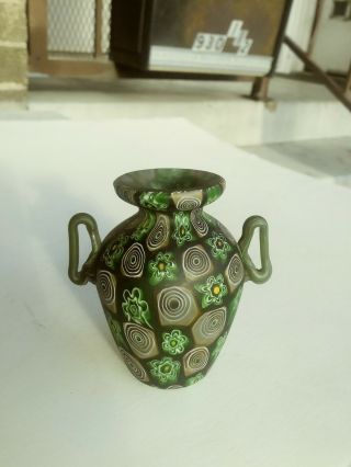 Antique Millefiori Fratelli Toso Miniature Bud Glass Vase 4