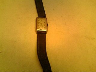 Vtg 1920s - 30s Art Deco Style Longines Mens Watch And Band.  10k Gf Case.