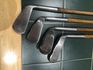 Antique Hickory Golf Clubs A Matched Small Set Of Playable Rustless Irons Lovely