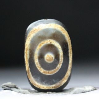 Antique Tibetan Dzi Agate Bead " Eyes " Amulet Pendant From Tibet 15711