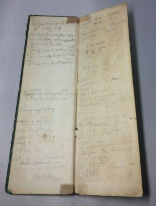 Antique Handwritten Ledger Personal Diary Book of Silas Brewster 1869 - 77 Farmer 4