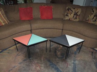 Set Of Four Mid Century Modern Frederick Weinberg Design Triangular Tables