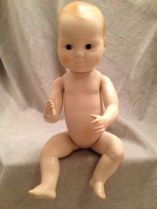 Vintage Darice Rubber Born Baby Doll Fully Jointed Craft Glass Eyes 12 "
