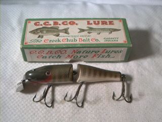 Vintage Old Wood Fishing Lure Creek Chub Jointed Pikie Pike Scale Ge W/ Box